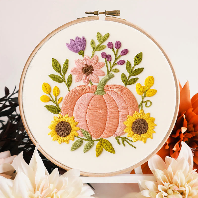 Rubbyoo Embroidery Kit - Pink Pumpkin | Unique Handmade Craft | Halloween Desk Ornament - image 4