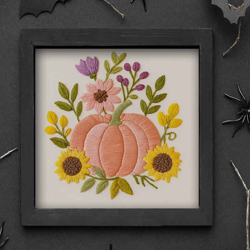Rubbyoo Embroidery Kit - Pink Pumpkin | Unique Handmade Craft | Halloween Desk Ornament - image 8