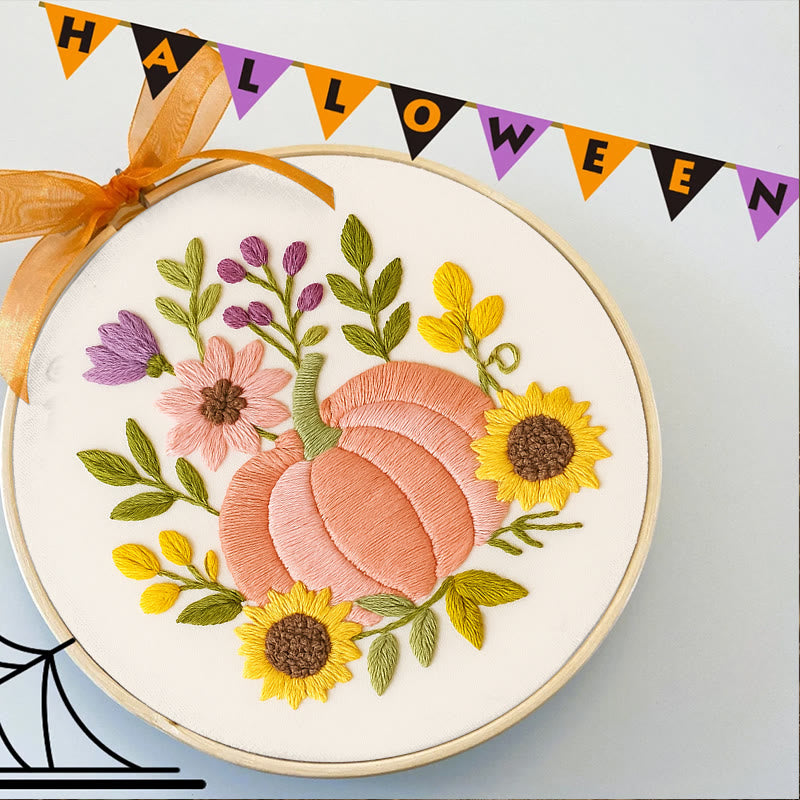 Rubbyoo Embroidery Kit - Pink Pumpkin | Unique Handmade Craft | Halloween Desk Ornament - image 7