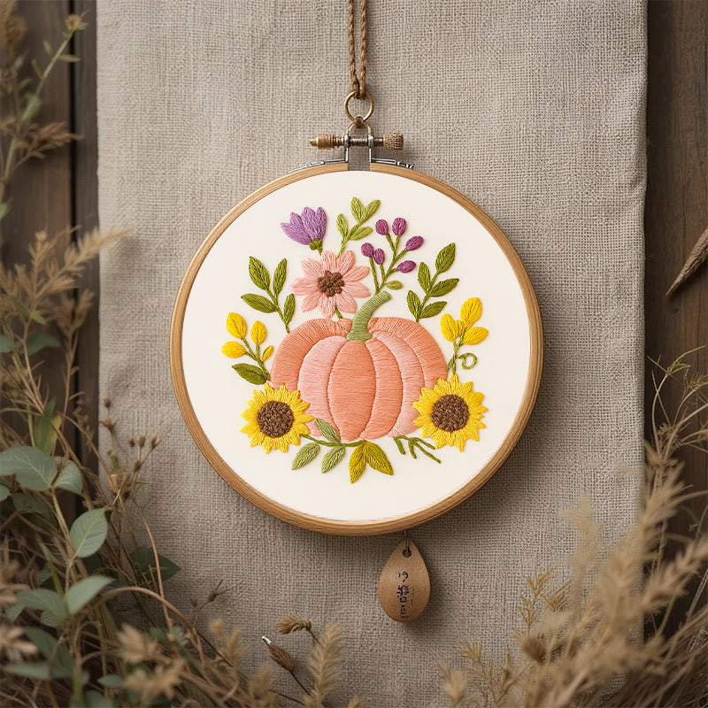 Rubbyoo Embroidery Kit - Pink Pumpkin | Unique Handmade Craft | Halloween Desk Ornament - image 5