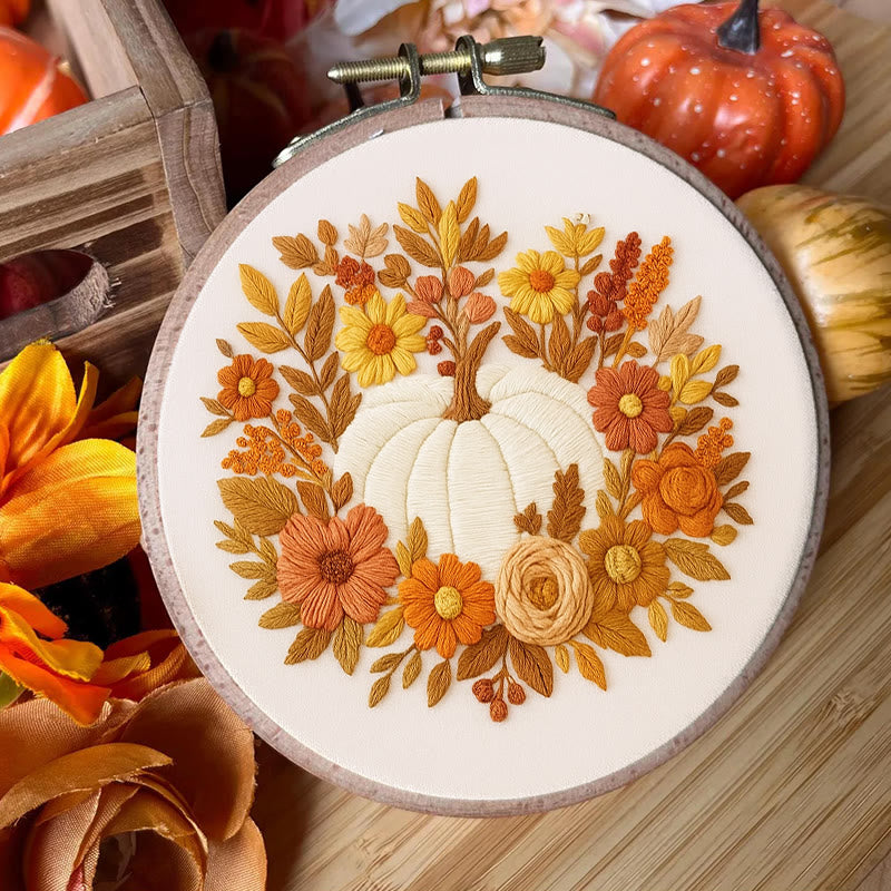 Rubbyoo Embroidery Kit - Autumn Pumpkin |  Perfect  Fall Craft | Halloween Decor Project - image 4