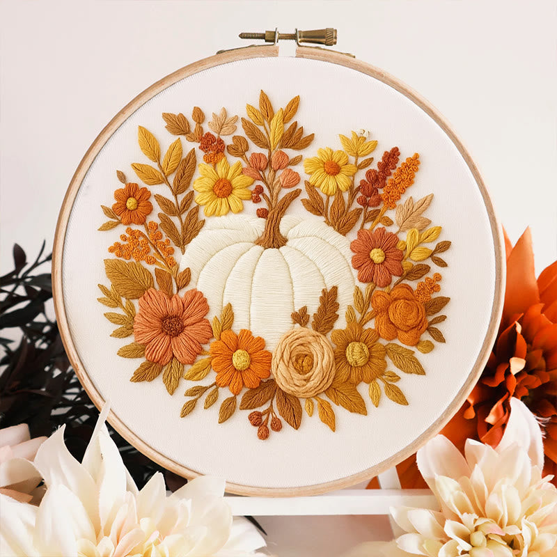 Rubbyoo Embroidery Kit - Autumn Pumpkin |  Perfect  Fall Craft | Halloween Decor Project - image 7