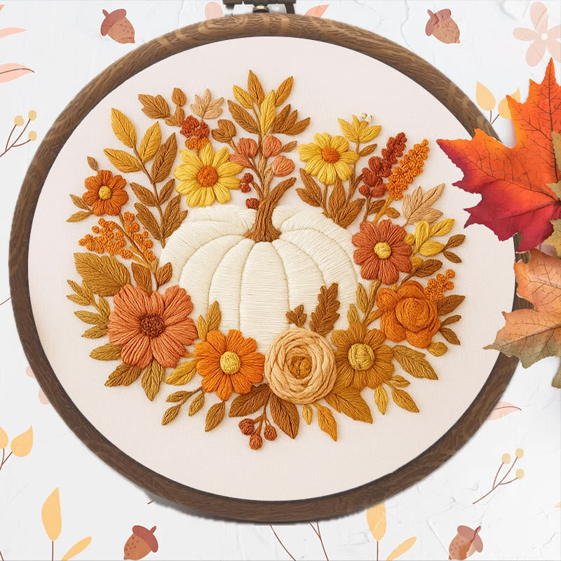 Rubbyoo Embroidery Kit - Autumn Pumpkin |  Perfect  Fall Craft | Halloween Decor Project - image 6