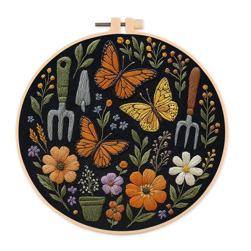 Rubbyoo Embroidery Kit - Beautiful Butterfly | Diy Craft Gift | Beginner Floral Needlepoint Kit - 20*20cm - image 0