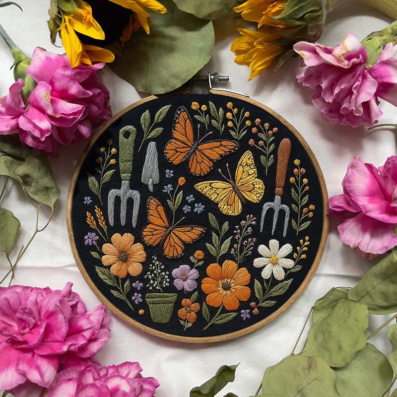 Rubbyoo Embroidery Kit - Beautiful Butterfly | Diy Craft Gift | Beginner Floral Needlepoint Kit - image 1