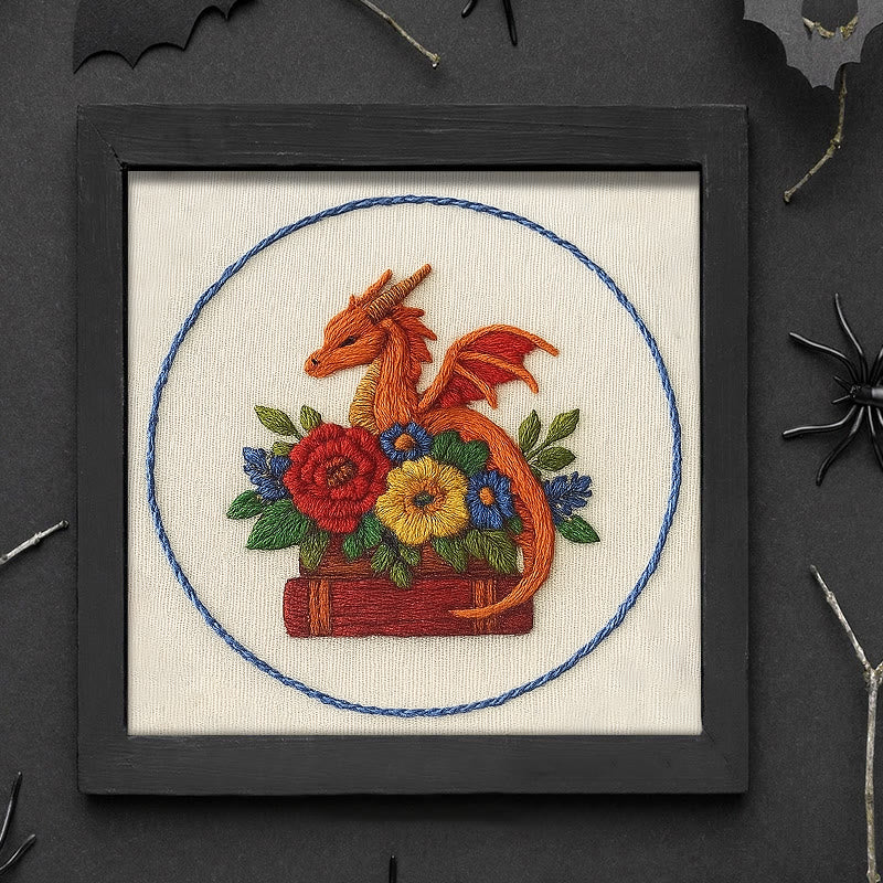 Rubbyoo Embroidery Kit - Charming Dragon |  Fantasy Floral Craft |  Beginner Friendly Needlepoint  - image 9