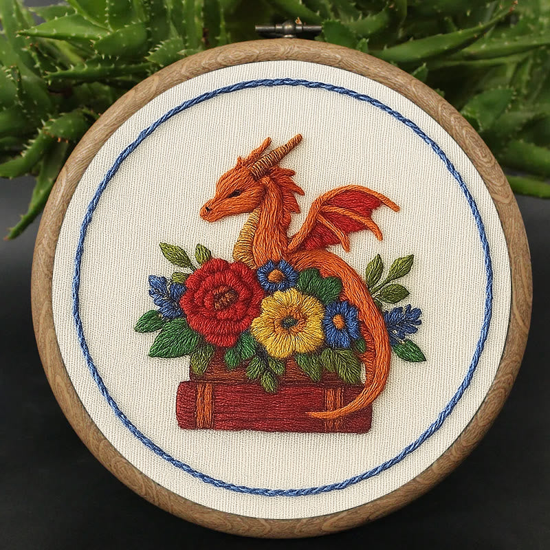 Rubbyoo Embroidery Kit - Charming Dragon |  Fantasy Floral Craft |  Beginner Friendly Needlepoint  - image 6