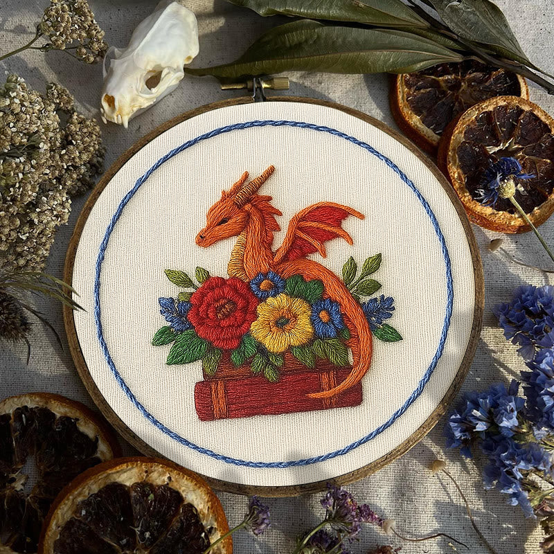 Rubbyoo Embroidery Kit - Charming Dragon |  Fantasy Floral Craft |  Beginner Friendly Needlepoint  - image 7