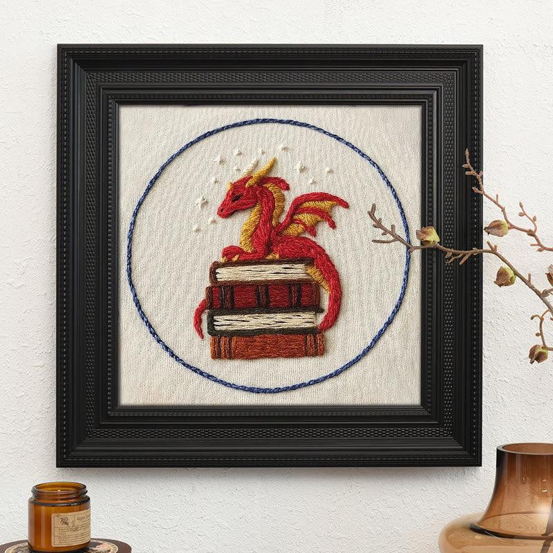 Rubbyoo Embroidery Kit - Sleeping Dragon | Unique Home Decor | Diy Handmade Craft  - Embroidery Kit Plus An Extra Frame - image 9