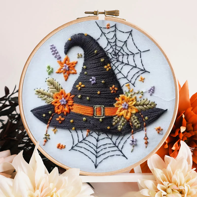 Rubbyoo Embroidery Kit - Spider Wizard Hat | Decorative Halloween Craft | Spooky Halloween Gifts - image 2