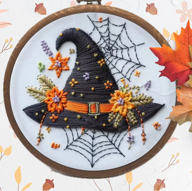 Rubbyoo Embroidery Kit - Spider Wizard Hat | Decorative Halloween Craft | Spooky Halloween Gifts - image 3
