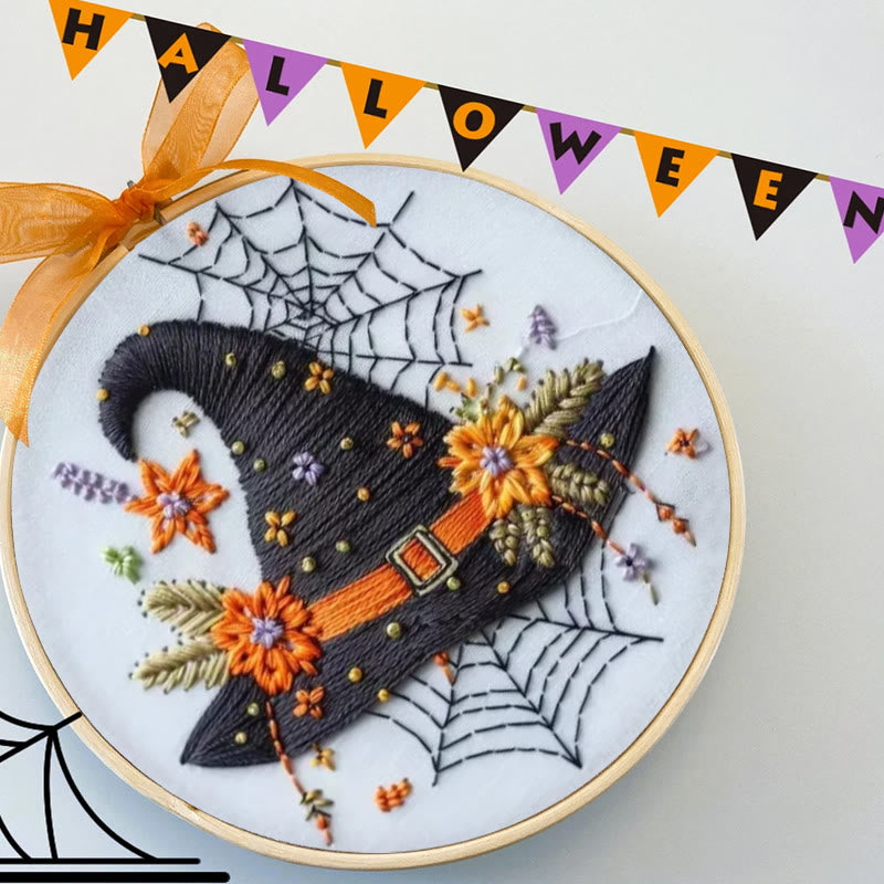 Rubbyoo Embroidery Kit - Spider Wizard Hat | Decorative Halloween Craft | Spooky Halloween Gifts - image 4