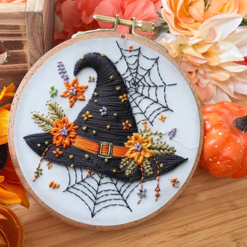 Rubbyoo Embroidery Kit - Spider Wizard Hat | Decorative Halloween Craft | Spooky Halloween Gifts - image 5