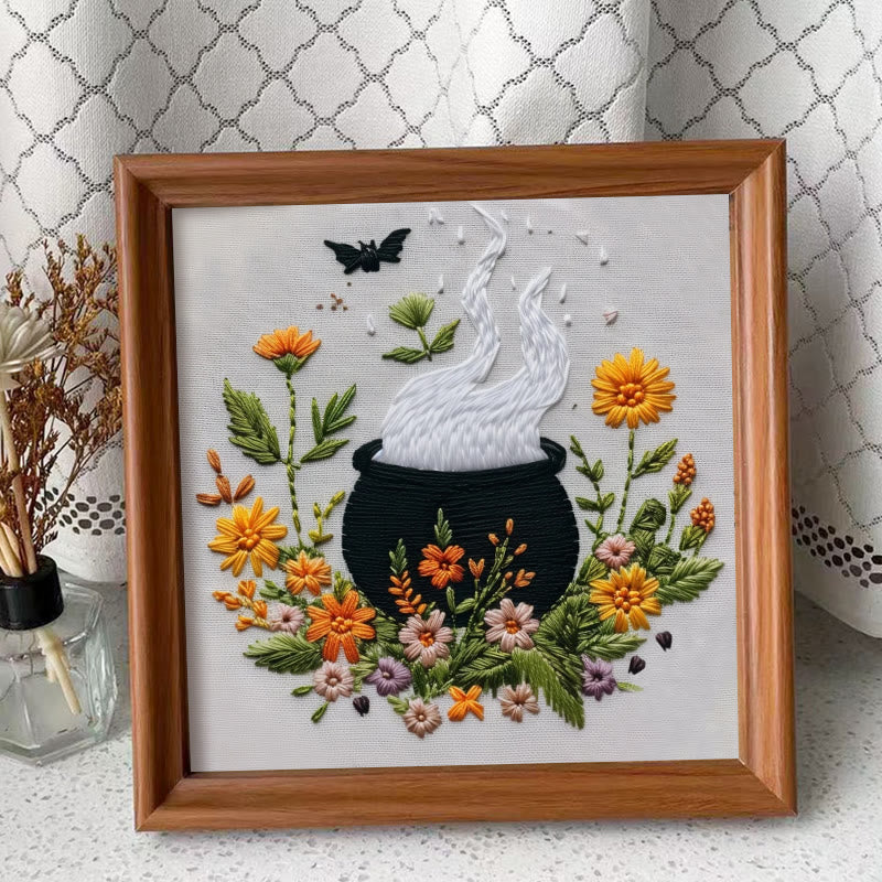 Rubbyoo Embroidery Kit - Magical Cauldron | Personalized Halloween Ornament | Beginner Halloween Handicraft - Embroidery Kit Plus An Extra Frame - image 9