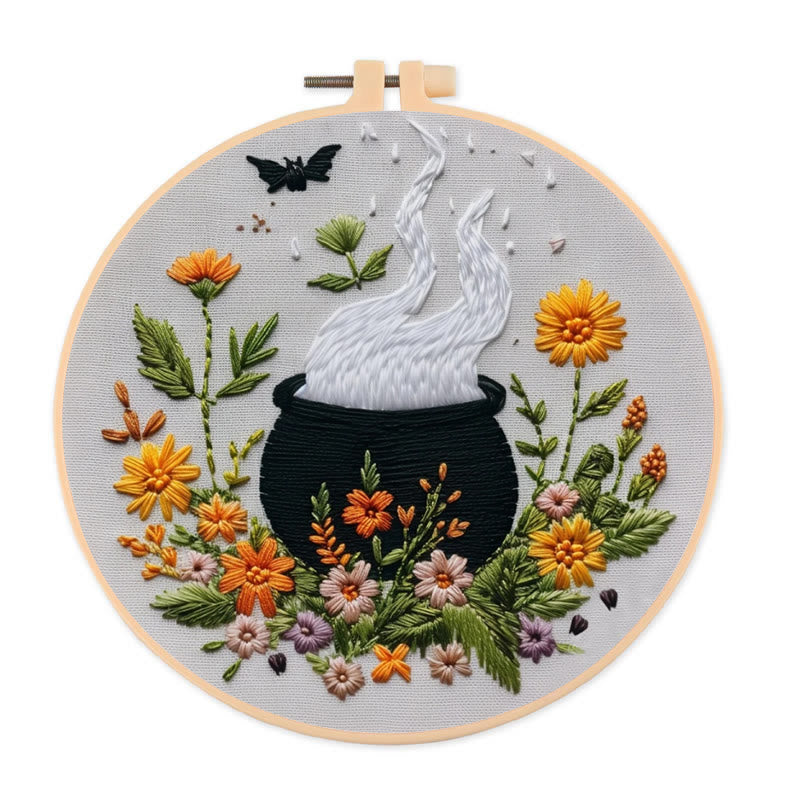 Rubbyoo Embroidery Kit - Magical Cauldron | Personalized Halloween Ornament | Beginner Halloween Handicraft - 20*20cm - image 0