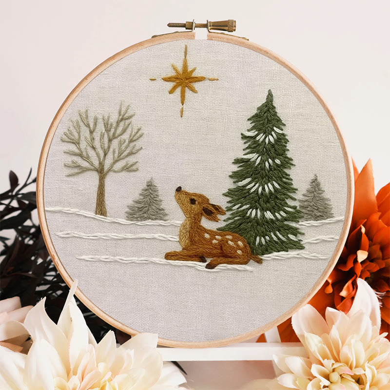 Rubbyoo Embroidery Kit - Deer In The Snow | Christmas Handmade Artwork | Perfect Gift For Home Decor - image 2