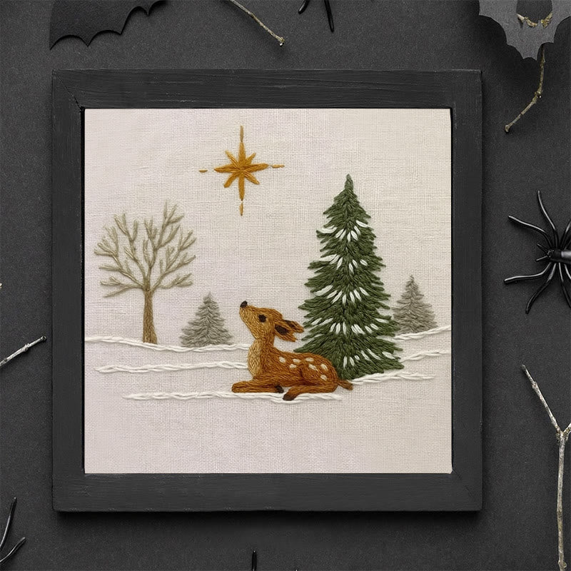 Rubbyoo Embroidery Kit - Deer In The Snow | Christmas Handmade Artwork | Perfect Gift For Home Decor - image 8