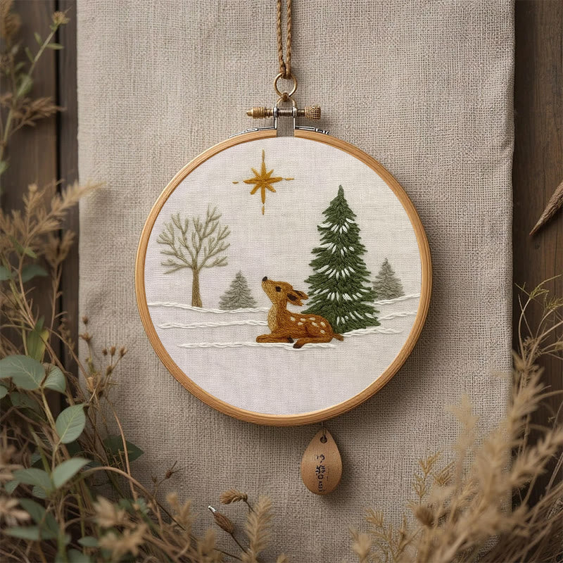 Rubbyoo Embroidery Kit - Deer In The Snow | Christmas Handmade Artwork | Perfect Gift For Home Decor - image 7