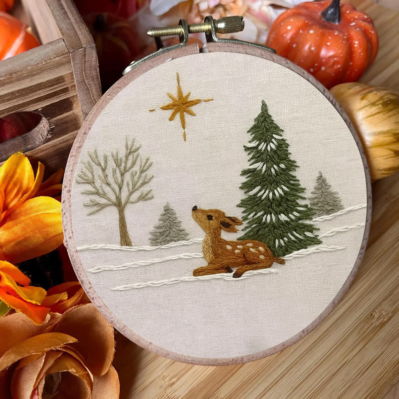 Rubbyoo Embroidery Kit - Deer In The Snow | Christmas Handmade Artwork | Perfect Gift For Home Decor - image 5