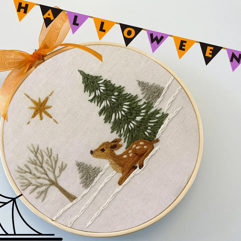 Rubbyoo Embroidery Kit - Deer In The Snow | Christmas Handmade Artwork | Perfect Gift For Home Decor - image 4