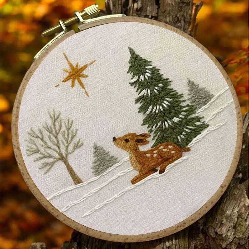 Rubbyoo Embroidery Kit - Deer In The Snow | Christmas Handmade Artwork | Perfect Gift For Home Decor - image 6