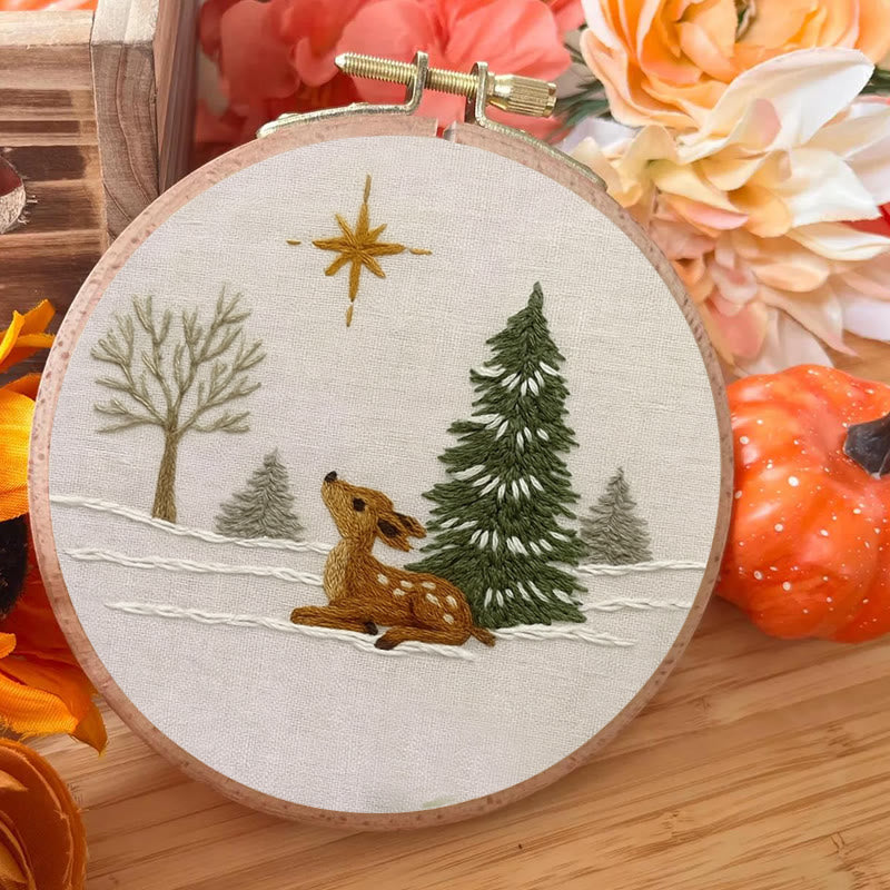 Rubbyoo Embroidery Kit - Deer In The Snow | Christmas Handmade Artwork | Perfect Gift For Home Decor - image 3