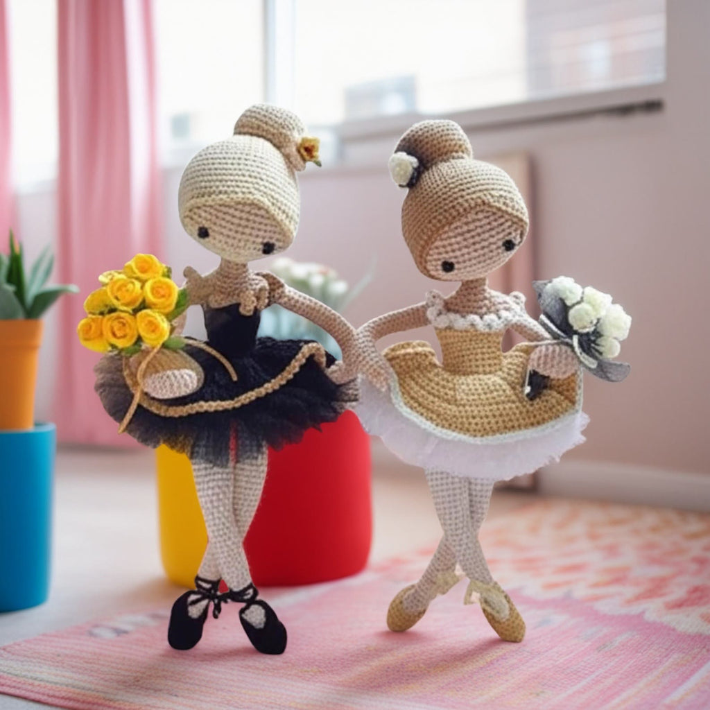 Diy Handmade Dancing Girls Crochet Kit - Crocheted Plush Doll Collection | Perfect Gift For Dancing Lovers - image 1