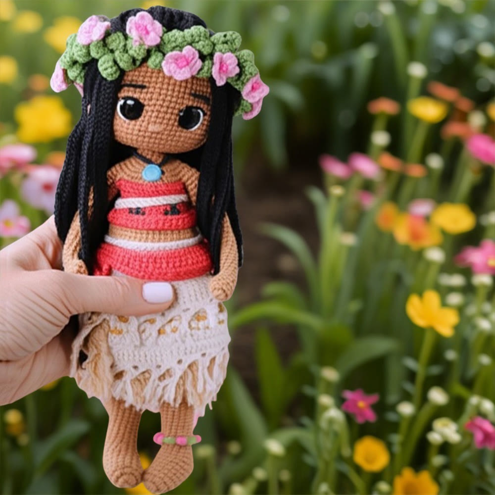 Diy Handmade Girl With Paddle Crochet Kit - Unique Yarn Handicraft | Plush Toy For Child Birthday  - image 2