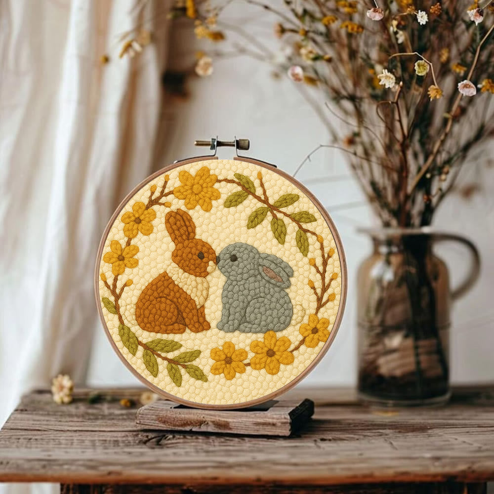  Loving Rabbits Punch Needle Kit - Handmade Gift For Lovers | Unique Valentine Gifts - image 7