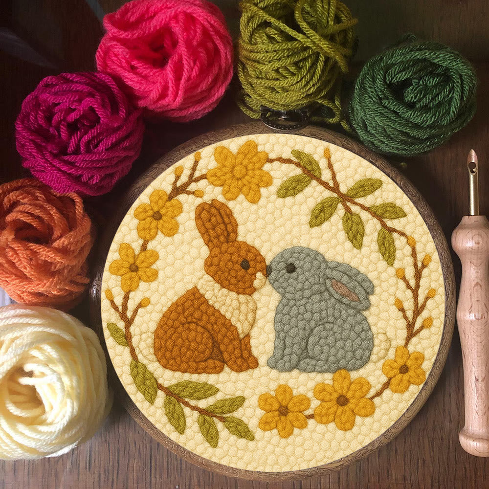  Loving Rabbits Punch Needle Kit - Handmade Gift For Lovers | Unique Valentine Gifts - image 5