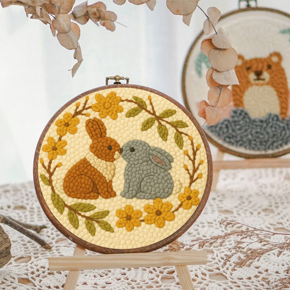  Loving Rabbits Punch Needle Kit - Handmade Gift For Lovers | Unique Valentine Gifts - image 6