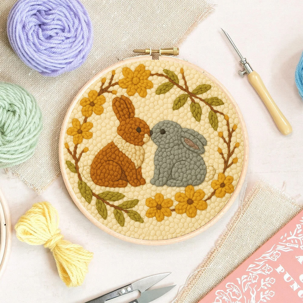  Loving Rabbits Punch Needle Kit - Handmade Gift For Lovers | Unique Valentine Gifts - image 9