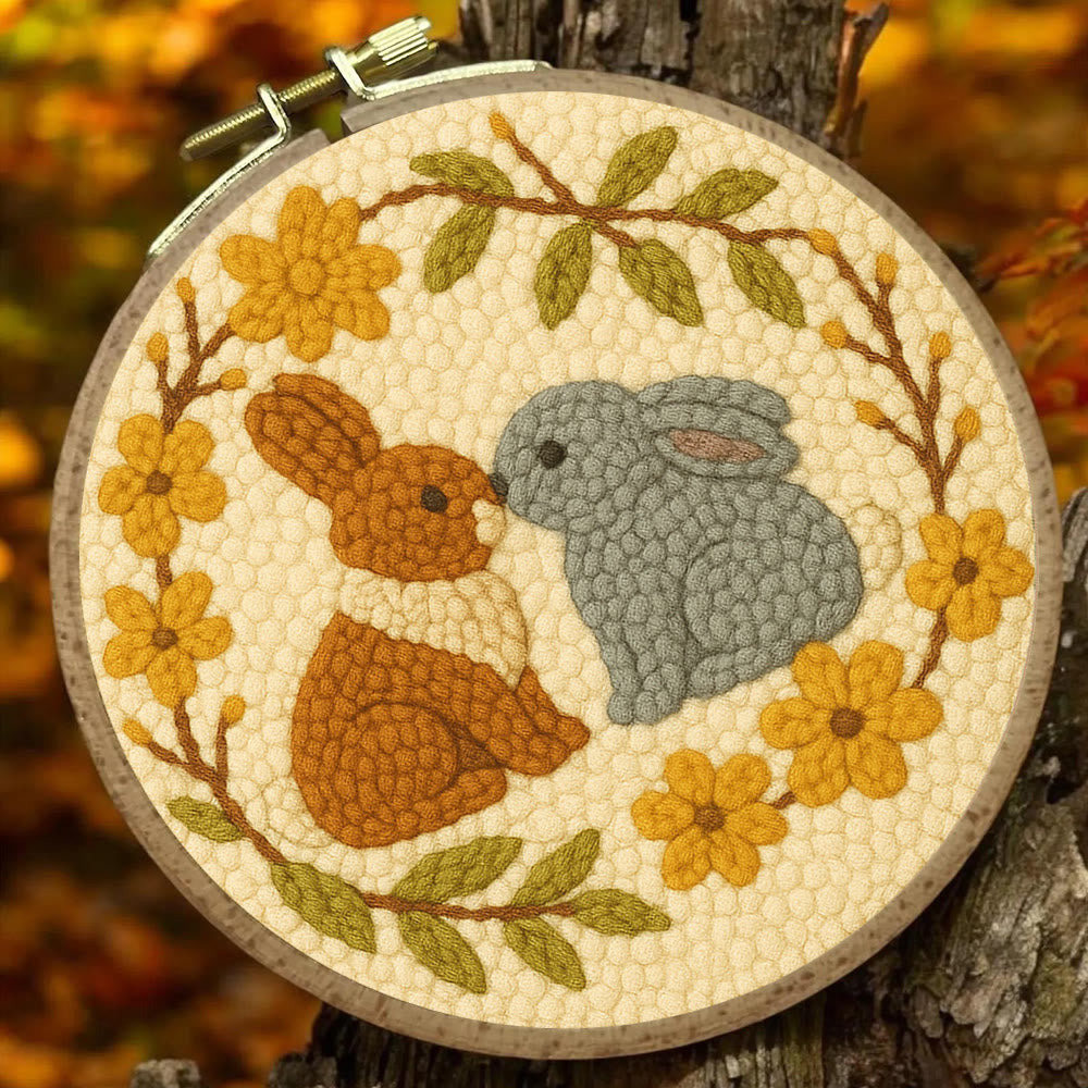  Loving Rabbits Punch Needle Kit - Handmade Gift For Lovers | Unique Valentine Gifts - image 2