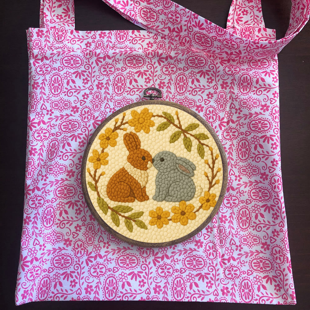  Loving Rabbits Punch Needle Kit - Handmade Gift For Lovers | Unique Valentine Gifts - image 8