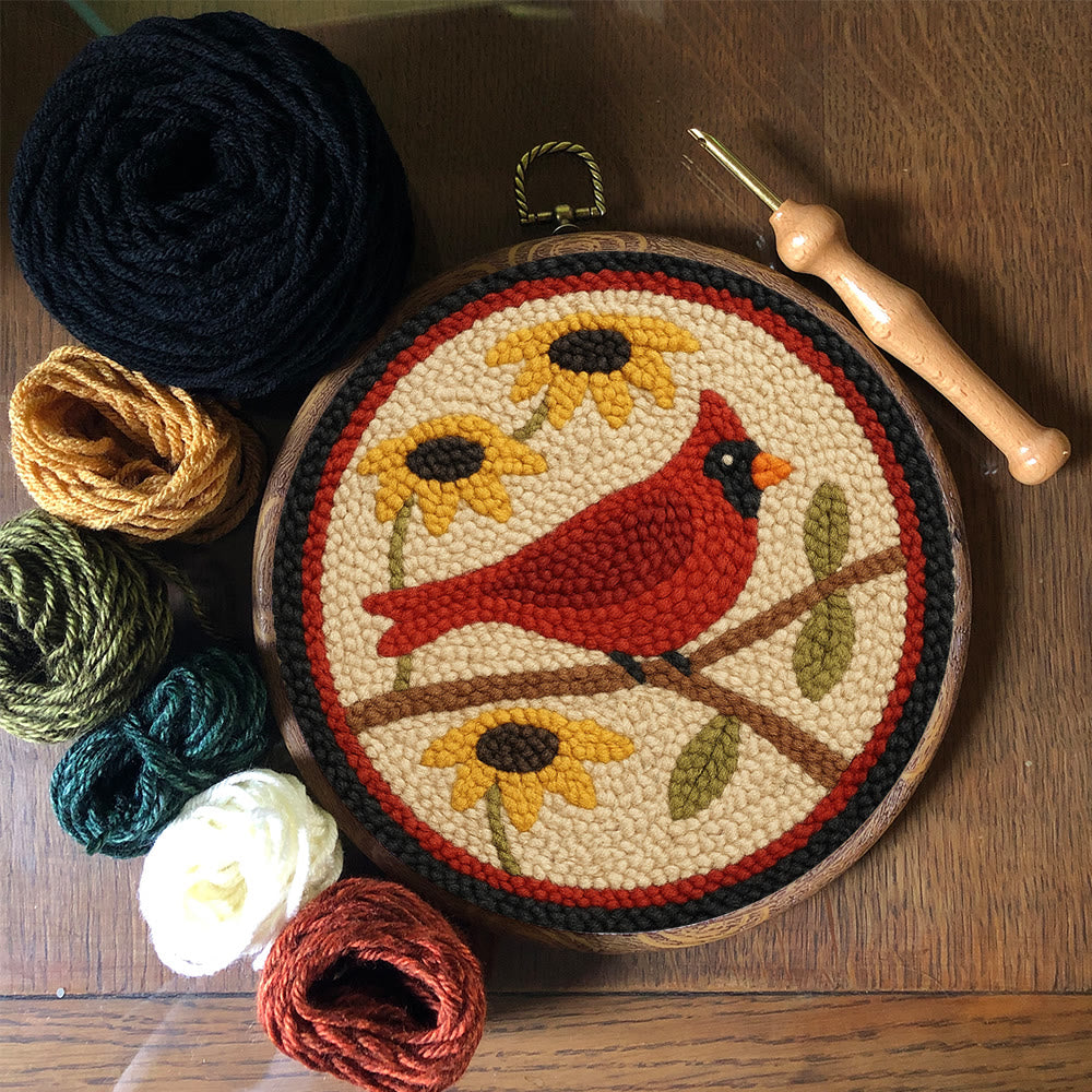 Floral Cardinal Punch Needle Kit - Nice Gifts For Bird Lovers |  Perfect For Christmas Decor - image 5