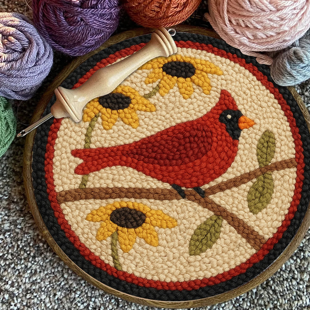 Floral Cardinal Punch Needle Kit - Nice Gifts For Bird Lovers |  Perfect For Christmas Decor - image 9