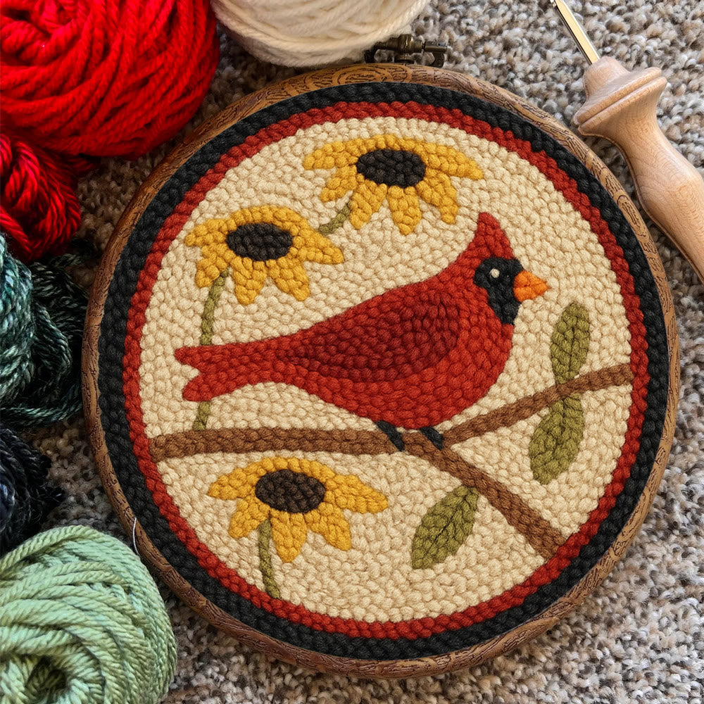 Floral Cardinal Punch Needle Kit - Nice Gifts For Bird Lovers |  Perfect For Christmas Decor - image 7