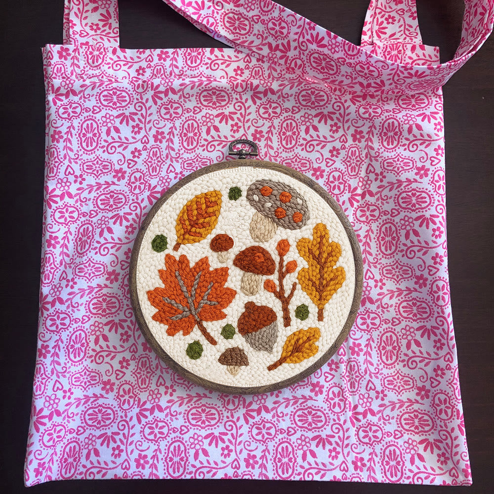 Autumn Leaves Punch Needle Kit - Diy Wall Hanging | Seasonal Needle Artwork - image 10