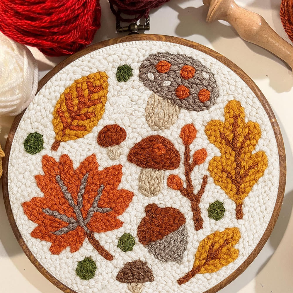Autumn Leaves Punch Needle Kit - Diy Wall Hanging | Seasonal Needle Artwork - image 3