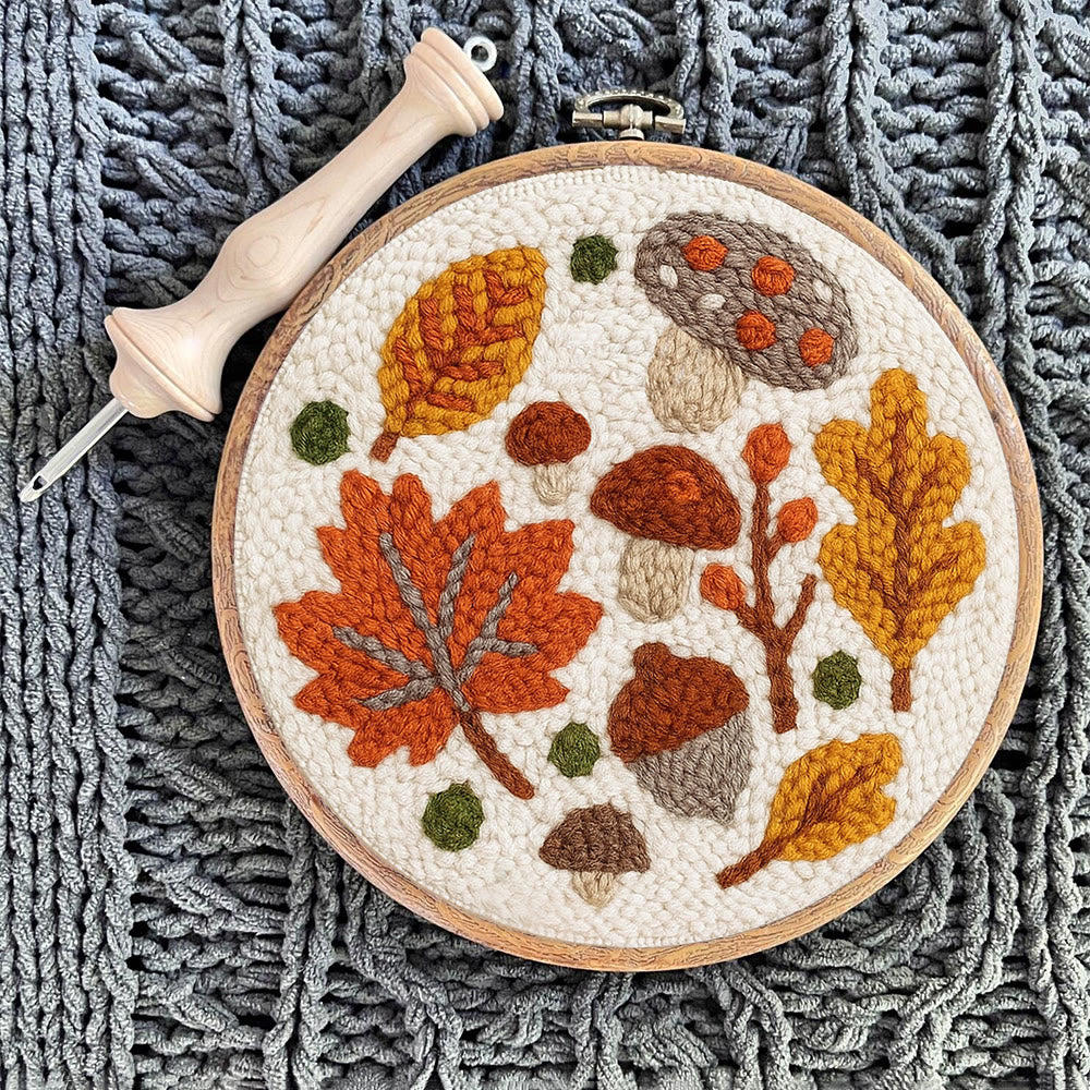 Autumn Leaves Punch Needle Kit - Diy Wall Hanging | Seasonal Needle Artwork - image 6