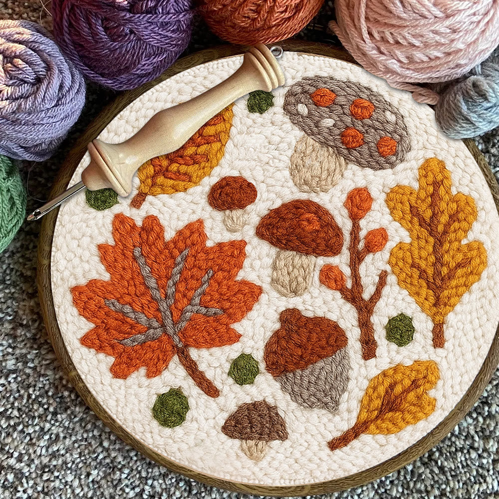 Autumn Leaves Punch Needle Kit - Diy Wall Hanging | Seasonal Needle Artwork - image 8