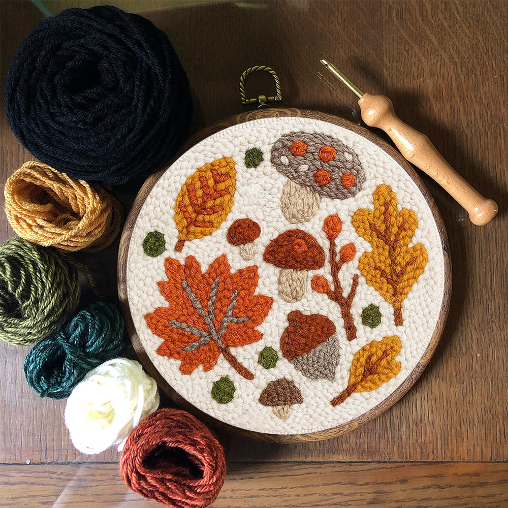 Autumn Leaves Punch Needle Kit - Diy Wall Hanging | Seasonal Needle Artwork - image 7