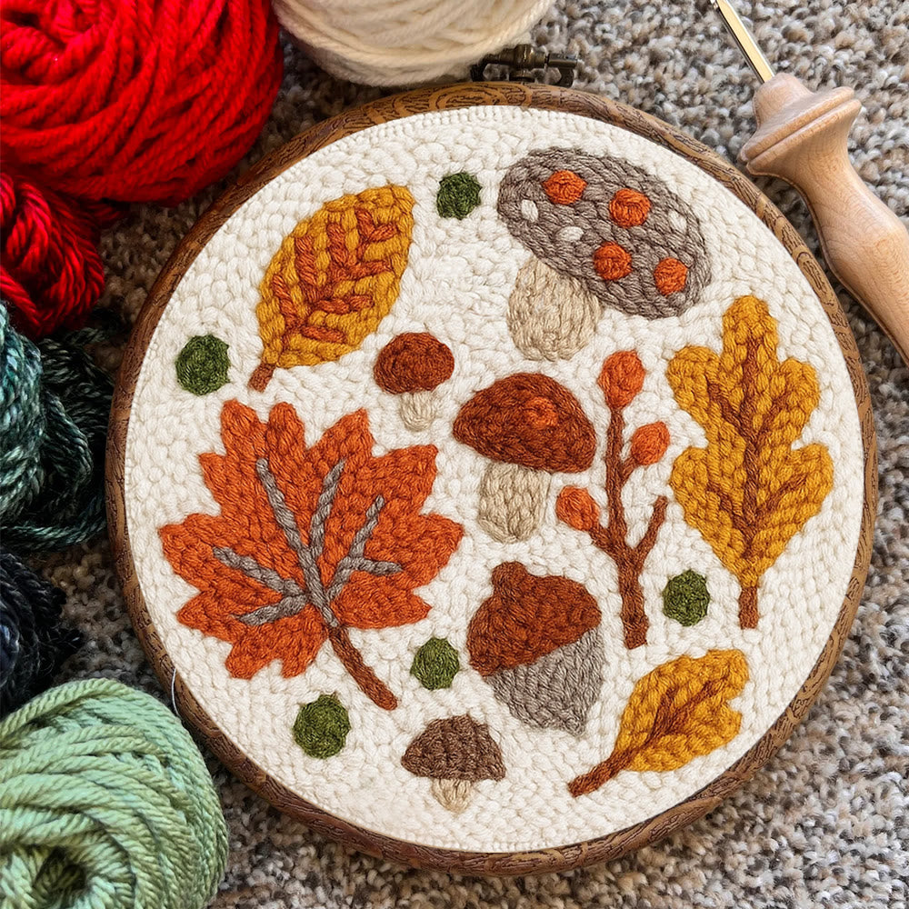 Autumn Leaves Punch Needle Kit - Diy Wall Hanging | Seasonal Needle Artwork - image 5