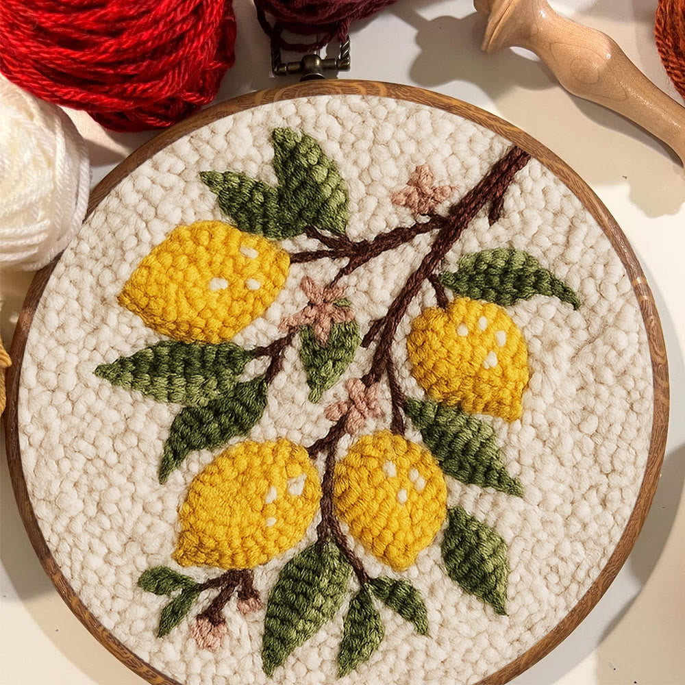 Lemon Tree Punch Needle Kit - Handmade Fruit Craft | Perfect Gift For Craft Lovers - image 1