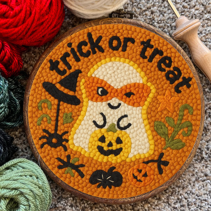 Naughty Ghost Punch Needle Kit - Creative Holiday Handicraft | Personalized Halloween Decor - image 4