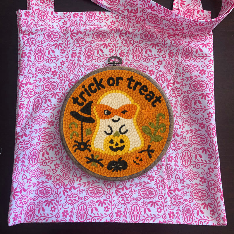 Naughty Ghost Punch Needle Kit - Creative Holiday Handicraft | Personalized Halloween Decor - image 10