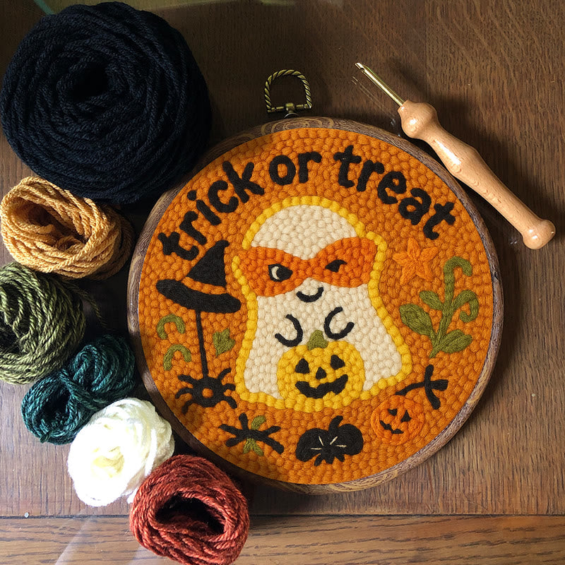 Naughty Ghost Punch Needle Kit - Creative Holiday Handicraft | Personalized Halloween Decor - image 3