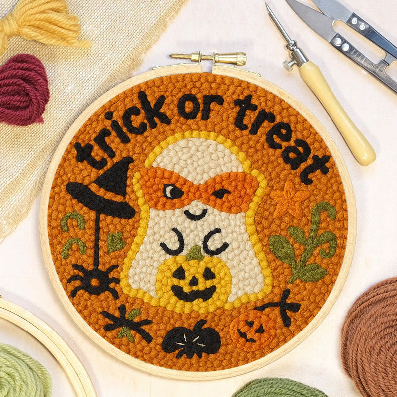 Naughty Ghost Punch Needle Kit - Creative Holiday Handicraft | Personalized Halloween Decor - image 1