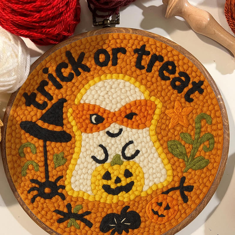 Naughty Ghost Punch Needle Kit - Creative Holiday Handicraft | Personalized Halloween Decor - image 2