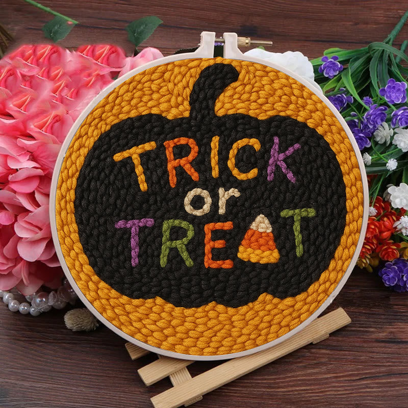 Trick Or Treat Punch Needle Kit - Creative Halloween Wall Decor | Diy Yarn Handmade Art - image 7